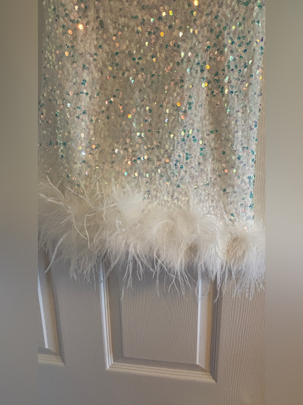 12th Tribe White Sequin Strapless Bachelorette Dress - Picture 2 of 5